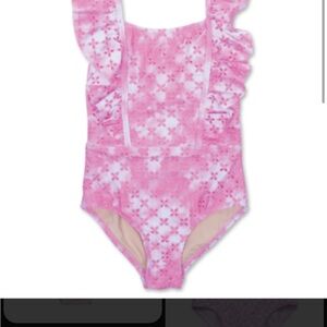 Shadecritters ruffle knot pink bikini